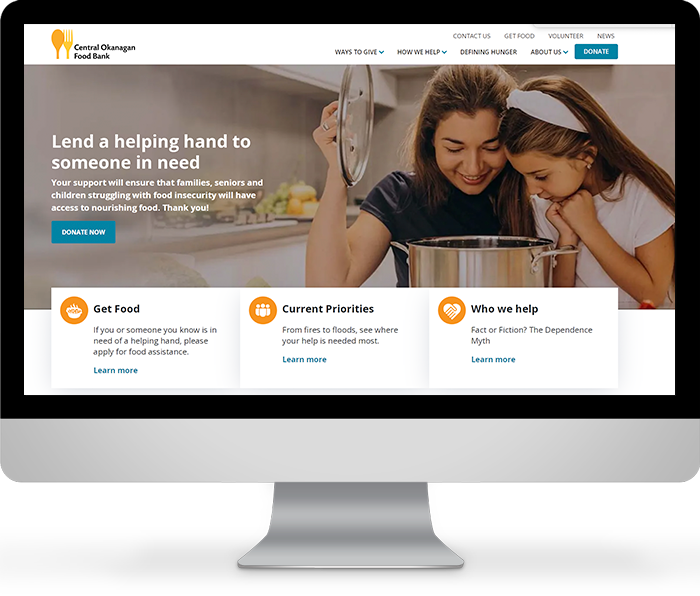 Sitio web Central Okanagan Food Bank