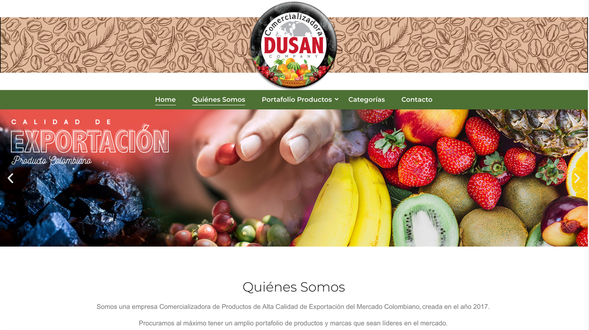 Sitio web Comercializadora Dusan